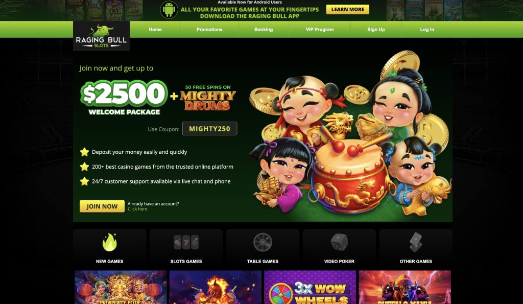 Raging Bull Casino Online Real Money